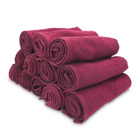 Monarch Salon Towels 16 x 28 Burgundy , 12PK BB-1628-3BUR